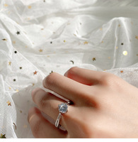Vente en gros de bijoux fins de haute qualité, bague de couple en argent sterling 925, petite mais délicate demande en mariage, bagues en cadeau