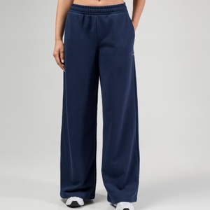 Pantalones Deportivos de Alta Calidad para Mujer, Impresión de Logotipo Personalizado, Color Sólido, Transpirables, de Felpa de Algodón, Corte Holgado, Pierna Ancha - Product Image 6