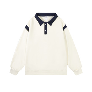 Sudadera Polo de Algodón para Hombre de 320g, Marca Privada, Estilo Moderno con Contraste de Color, Talla Grande, Venta al Por Mayor - Product Image 1