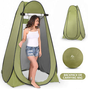 Abri <span class=keywords><strong>de</strong></span> plage léger à <span class=keywords><strong>double</strong></span> couche, automatique et pop-up, pour la confidentialité et la protection solaire, idéal pour se changer, les toilettes et la douche en extérieur - Product Image 1