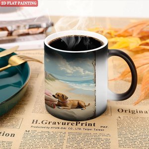 <b>Ceramic</b> <b>Mug</b> 11oz Frosted Black Heat Sensitive Color Changing Sublimation Blank <b>Mug</b> - Product Image 5
