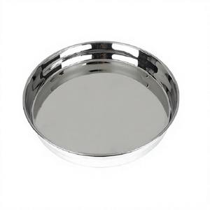 Plateau de service rond en métal et acier inoxydable - Product Image 6