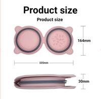 Gamelle pliable en silicone 2-en-1 pour chiens et chats, anti-étouffement, écologique, étanche, portable pour les voyages en extérieur