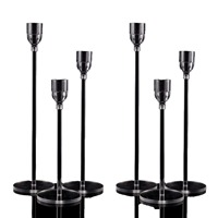 6 pièces de chandeliers personnalisés en cristal, ménorahs en acrylique, centre de table pour décoration de table et de mariage