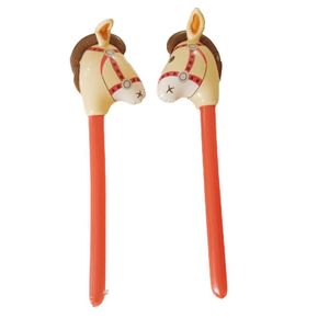 Bâton gonflable en forme de tête de cheval en PVC, 96x33cm, rouge et rose, jouet pour enfants, bâton long en forme d'animal pour jouer - Product Image 4
