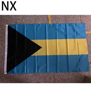 Individuelle individuelle Verpackung schwarz blau gelb Farbe Bahamas 3*5 Fuß Länder Werbeflagge