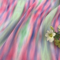 Tissu en mousseline de polyester 100 % respirant, plissé et imprimé, à plis permanents, pour robes de mariée et vêtements sur mesure