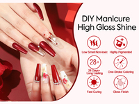 Nouveau Kit Cadeau de Vernis à Ongles Gel UV Personnel pour Salon Venalisa, 6 Pièces/Ensemble, Sans HEMA, Rouge – Kit de Vernis Gel Pailleté Populaire 6 Couleurs
