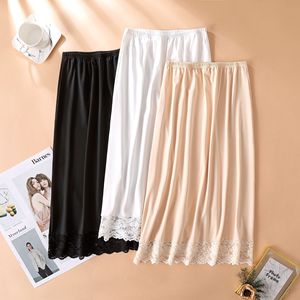 2 longueurs de jupes de base en modal pour femme, jupons en dentelle, sous-vêtements, jupes courtes, jupons longs - Product Image 3
