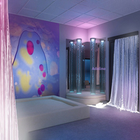 Rideau lumineux en fibre optique en cascade, lumières LED en fibre optique interactives, lumière sensorielle en fibre optique pour salle sensorielle