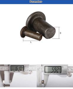 Rivets solides à tête ronde diamètre 8 mm <span class=keywords><strong>DIN</strong></span> <span class=keywords><strong>660</strong></span> en acier à faible teneur en carbone, <span class=keywords><strong>rivet</strong></span> à tête ovale - Product Image 3