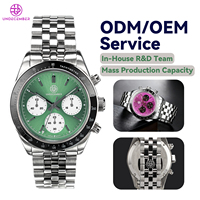 Jam Tangan Undecember 5ATM Logo Kustom 304 Stainless Steel Quartz Movement ODM/OEM Jam Tangan Kronograf Quartz Mewah Pria