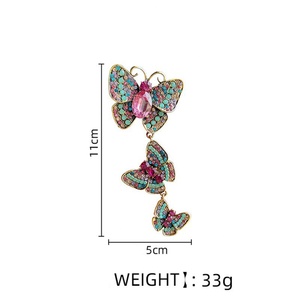 Broche de Mariposa de Lujo de Diseño Exclusivo con Zirconia y Baño de Oro, Engaste de Bisel para Mujer, Moda Vintage, Fiesta, Compromiso, Aleación - Product Image 4