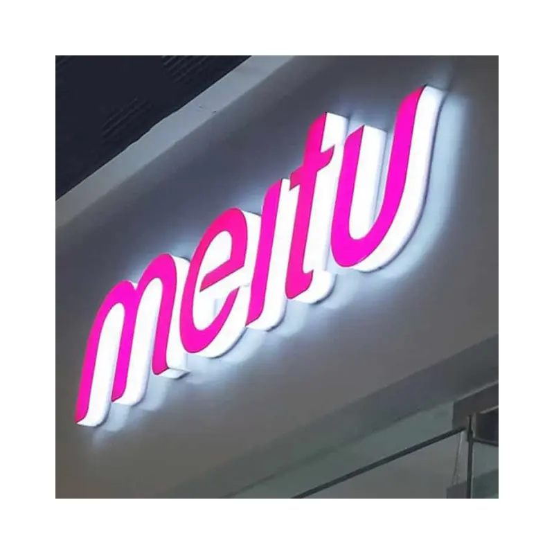 Sinais personalizados de alta qualidade para lojas ao ar livre Logotipo da marca da empresa 3D Sinal de letras iluminadas por LED