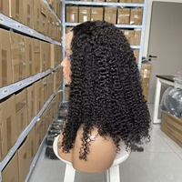 Peluca Rizada Estilo Vietnamita de 16A, 14-30 Pulgadas, con Encaje Transparente 13x4, 100% Cabello Humano, Apta para Mujeres Negras