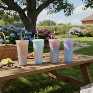 CASAMAX WL AD-0814 Bicchiere in Plastica PC Elegante da 780ml con Coperchio e Cannuccia - Product Image 3