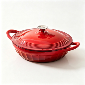 Olla de Hierro Fundido Esmaltada Antiadherente con Tapa Hermética, Apta para Horno y Lavavajillas, para Asar, Hornear, Saltear y Preparar Pan - Product Image 1