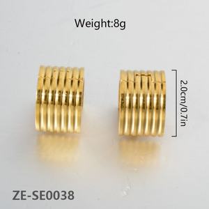 Pendientes Redondos Anchos Personalizados de Moda, Color Dorado, Estilo Japonés y Coreano, Venta al por Mayor - Product Image 5