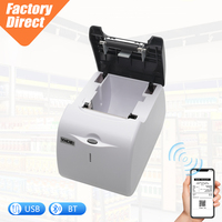 Printer Thermal 2 in 1 Kecepatan Tinggi 90mm/s untuk Struk & Label Barcode, Lebar Kertas Dapat Disesuaikan 20-60mm, Printer Thermal 58mm