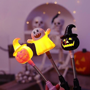 हेलोलीन ने हल्के-अप छोटे न्यूमलिस्ट डिजाइन जैक-ओ-लालटेन खिलौने स्विच किशोर-यूएसबी रिचार्जेबल एब्स सामग्री - Product Image 5