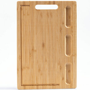 Bamboo Cutting Board <b>Square</b> With Compartments For Meat Vegetables Knife <b>Set</b> - Product Image 2