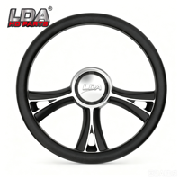 Volant en alliage CNC personnalisé LDA, large gamme de tailles personnalisées, finition noire polie et usinée pour tous les véhicules modifiés