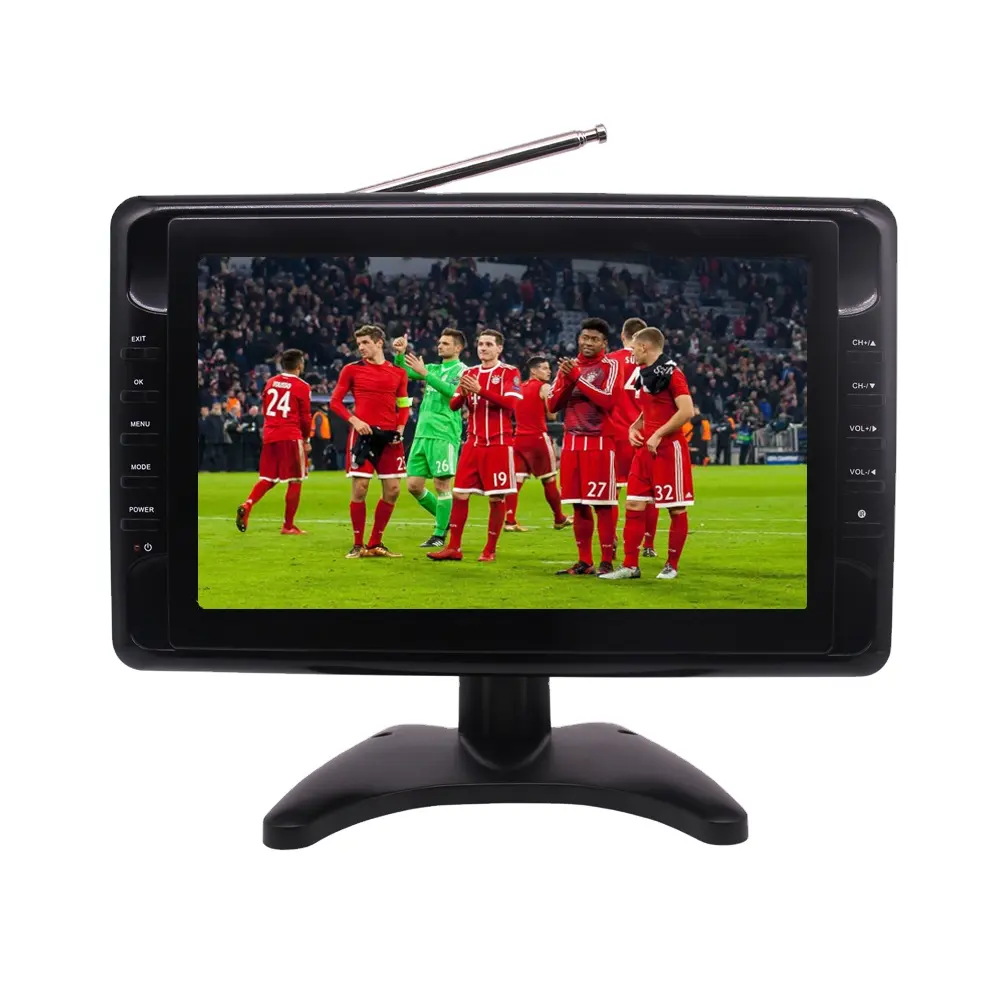 작은 크기의 LCD 7 9 10 인치 휴대용 tv 미니 충전식 텔레비전, 7 인치 DVB-T2 ISDBT LCD 평면 스크린 디지털 미니 포켓 tv