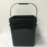 Seau carré noir en plastique de 5 gallons, 20L, 30L