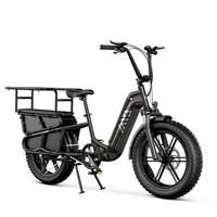 Vélo électrique Fatbike 750W 48V, batterie longue portée 60 km, 45 km/h, cadre en fer, fourche à suspension avant, garde-boue, pneus antidérapants, vélo cargo électrique