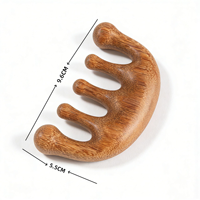 Meilleures ventes : Peigne de massage du cuir chevelu en bois de santal à 5 dents, peigne de massage des méridiens pour la relaxation de la tête