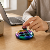 Jouet joystick en métal arc-en-ciel personnalisé, anti-stress, accessoire de bureau pour adultes et enfants, sensoriel, TDAH, OEM