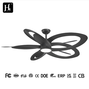 Ventilador de Techo LED Negro Moderno de 52 Pulgadas con 3 Aspas y Control Remoto para Dormitorio y Sala de Estar - Product Image 1