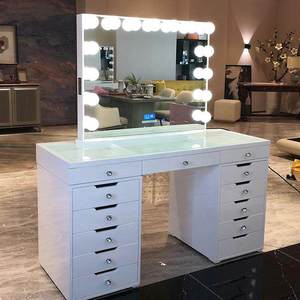 Mesa de Maquillaje Negra Moderna y Sencilla, <span class=keywords><strong>Tocador</strong></span> <span class=keywords><strong>Blanco</strong></span> Comercial con Cajones de Almacenamiento, <span class=keywords><strong>Espejo</strong></span> para Tienda de Vestidos de Novia - Product Image 1