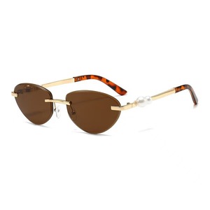 Lunettes de soleil classiques <span class=keywords><strong>Crti</strong></span> Gold, lunettes de marque, lunettes de soleil de luxe, lunettes de soleil de créateur, lunettes en métal sans monture, lunettes anti-UV - Product Image 2