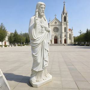 Estatua de Mármol de Jesús Blanca de Diseño Europeo Hecha a Mano y Personalizada para Jardín de Iglesia, Tamaño Real - Product Image 5