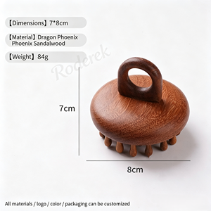 Peine de masaje de sándalo con 28 dientes y mango de anillo, <span class=keywords><strong>masajeador</strong></span> de meridianos para cabeza, cuero cabelludo, cuerpo y relajación muscular, herramienta de masaje para spa en casa - Product Image 5