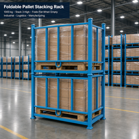 Étagère de stockage de pneus en acier laminé à froid robuste, anti-rouille, à poteaux ronds, empilable et démontable pour entrepôt et atelier