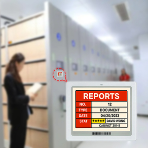 Étiquette électronique d'étagère (ESL) réutilisable pour classeur numérique E-Paper, solution de bureau intelligent avec système Cloud - Product Image 1