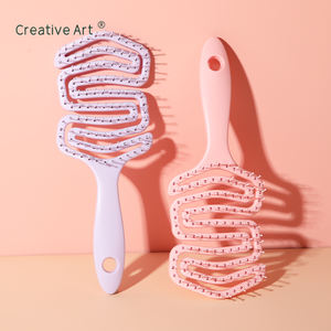 แปรงหวีผมสีสำหรับดูแลเส้นผมแปรงผมที่ระบายไม่พันกันสินค้าดีไซน์ใหม่ออกแบบโลโก้ได้ตามต้องการ - Product Image 3