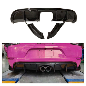 Aileron universel de diffuseur de lèvre de pare-chocs arrière en Fiber de carbone sec de haute qualité pour <span class=keywords><strong>Porsche</strong></span> 718 Cayman <span class=keywords><strong>boxster</strong></span> kit de carrosserie accessoires de voiture - Product Image 1