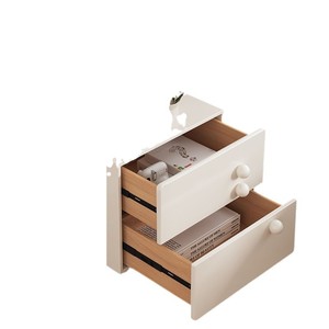 Cream Colored <b>Bedside</b> <b>Table</b> Minimalist Modern Storage Nightstand For Bedroom - Product Image 5
