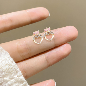 Accessoires de décoration d'ongles en forme de cœur 3D <span class=keywords><strong>avec</strong></span> strass en zircon, breloques en forme de cœur en zircon pour ongles - Product Image 4