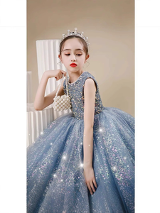 Abito Formale per Bambine, Vestito <span class=keywords><strong>da</strong></span> Principessa con Paillettes e Tulle Vaporoso, Abito per Esibizioni di Pianoforte, Vestito <span class=keywords><strong>da</strong></span> Piccola Presentatrice per Sfilate - Product Image 6