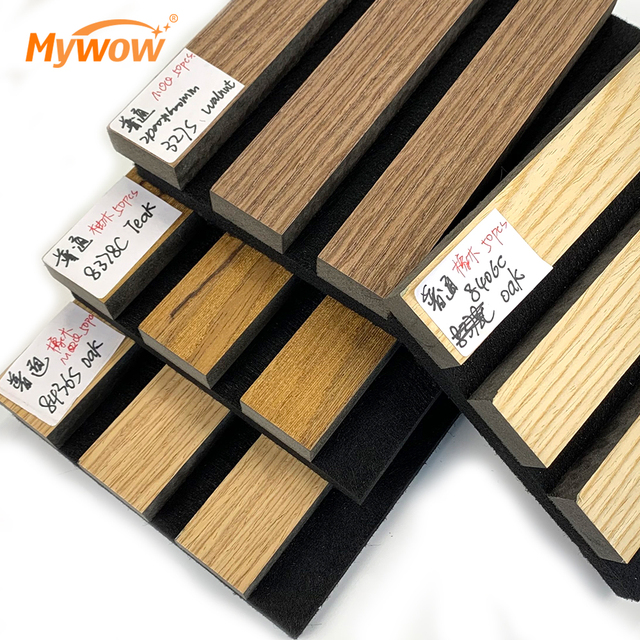 600MM Width European Standard Flame Retardant NRC 0.95 Wood Veneer Sound Absorbing Acoustic Wall Panel