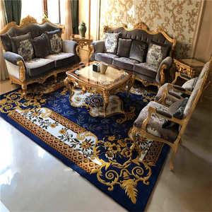 Maison Utilisé De Qualité Supérieure Bleu Royal D'art <span class=keywords><strong>En</strong></span> Soie 3d Imprimé Tapis De Luxe <span class=keywords><strong>Pour</strong></span> Salon - Product Image 1