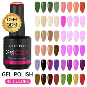 OEM ขายส่งสินค้าใหม่มาแรง อุปกรณ์ทำเล็บมืออาชีพ สีทาเล็บ 48 สี ใช้งานง่าย ยูวีเจลทาเล็บ สำหรับร้านทำเล็บ - Product Image 1
