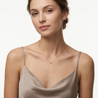 Collier pendentif barre incurvée trois pierres CZ Smile en acier inoxydable 316L PVD Or Argent, bijoux femme anti-ternissement, OEM