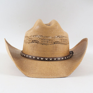 Vente en gros Mexique large bord soleil hommes femme Western Jazz Sombreros De Paja Cowboy Cowgirl <span class=keywords><strong>chapeau</strong></span> de paille pour hommes été - Product Image 5