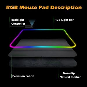 Tapis de souris de jeu LED Cute Girl Tapis d'ordinateur portable RGB <span class=keywords><strong>Nahida</strong></span> Grand tapis de bureau surdimensionné XXL 14 modes d'éclairage Tapis de souris Anime - Product Image 5
