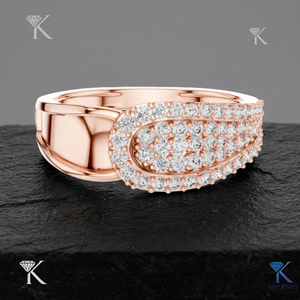 Bague en diamant de laboratoire en or massif, style vintage, avec pavé de diamants, bijoux fins sur mesure pour femmes, fournisseur en gros - Product Image 6